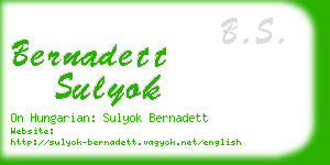 bernadett sulyok business card
